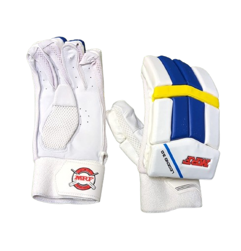 MRF Legend 3.0 Batting Gloves -White/Blue (UK Model 4)