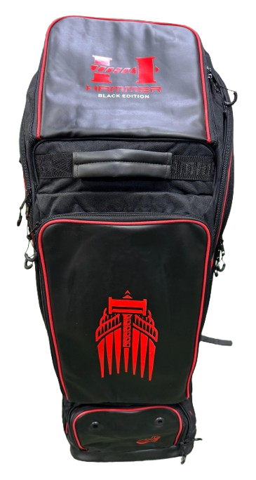 Hammer Black Edition Duffle Wheelie Cricket Bag - Black