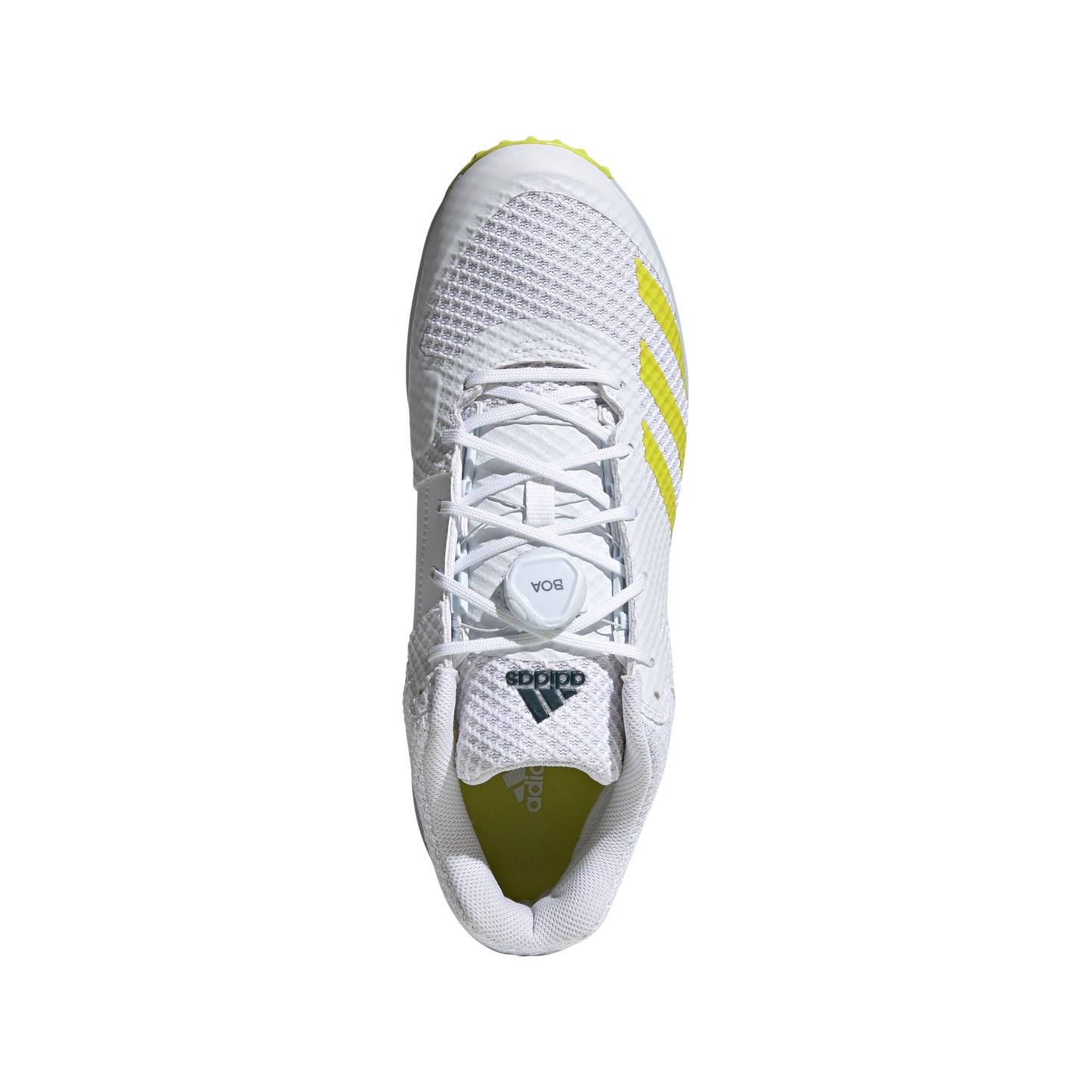 Adidas Adipower Vector MID White Yellow Cricket Shoes