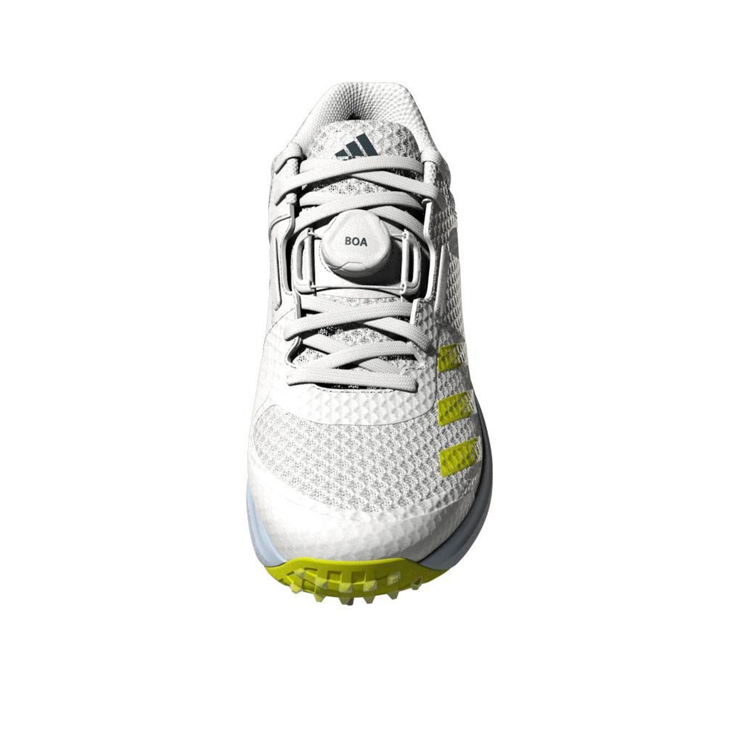 Adidas Adipower Vector MID White Yellow Cricket Shoes