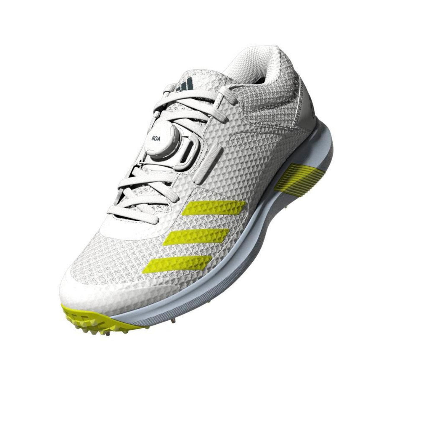 Adidas Adipower Vector MID White Yellow Cricket Shoes