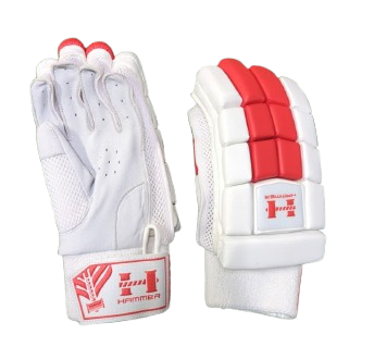 Hammer Junior Batting Gloves - White/Red