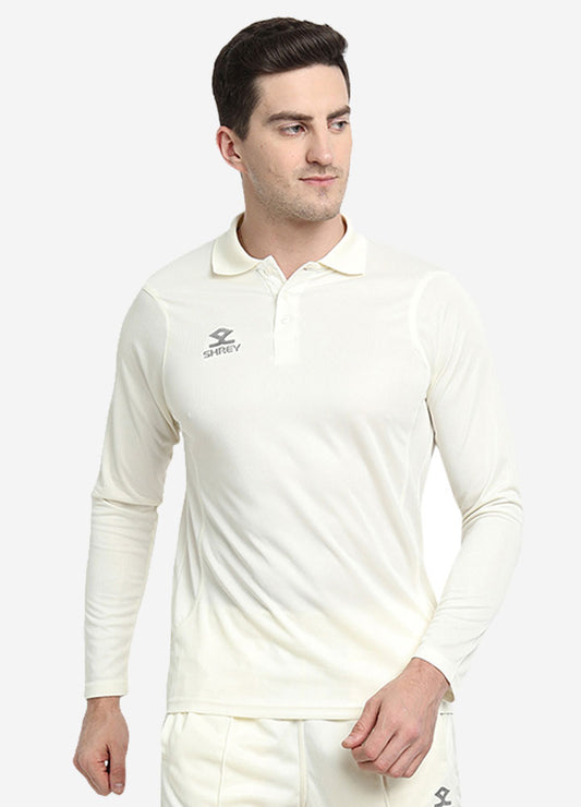 Shrey Cricket Match Shirt L/S (Off White)