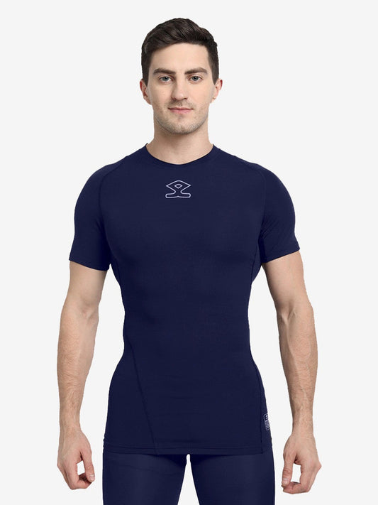 Shrey Intense Compression Short Sleev Top - Navy (India -Size)