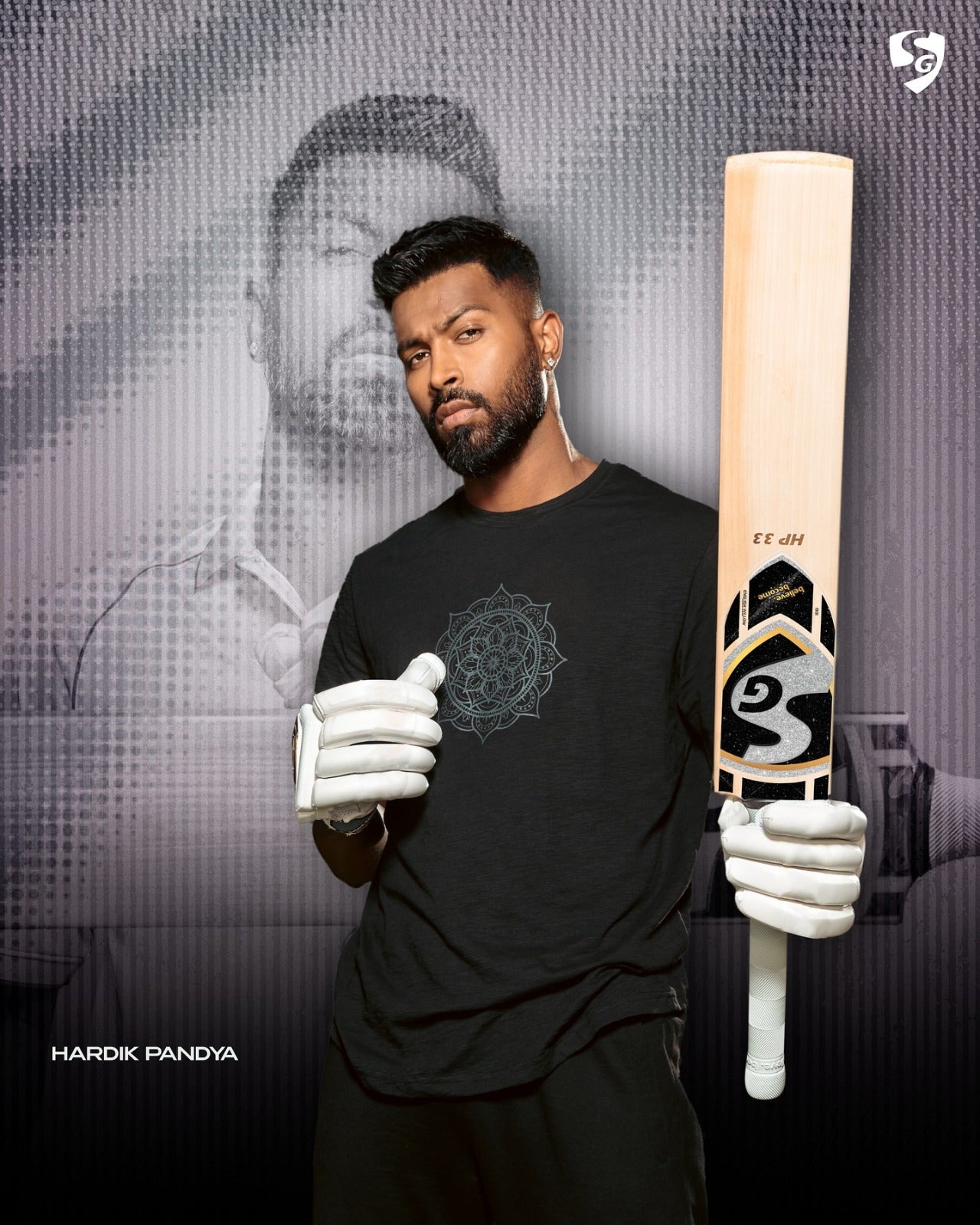 SG Hardik Pandya (HP 33) Original Players Bat (NO DISCOUNT) - 2025