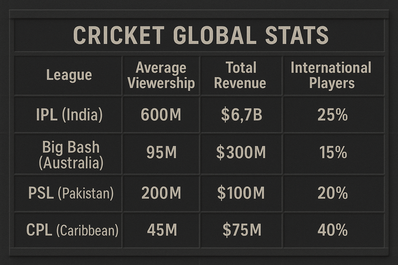 Cricket Events and Global Stats: Teams, Viewership, and More