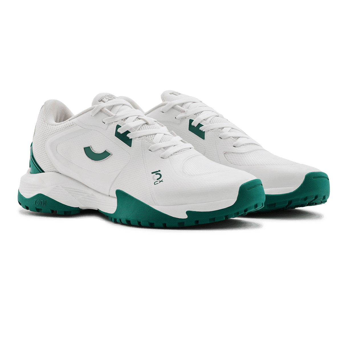TenXU All Rounder Rubber Cricket Shoes - 2026 (White/Green)