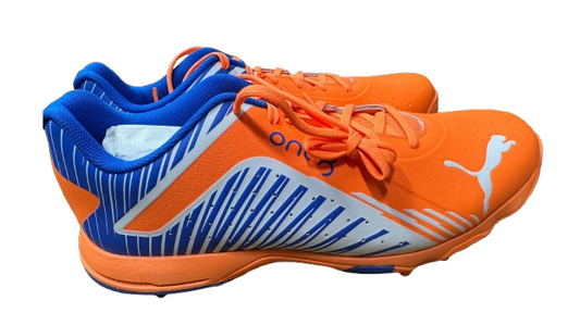 Puma 22 FH Rubber VK Cricket Shoes (NEON CITRUS WHITE BLUEMEZING)