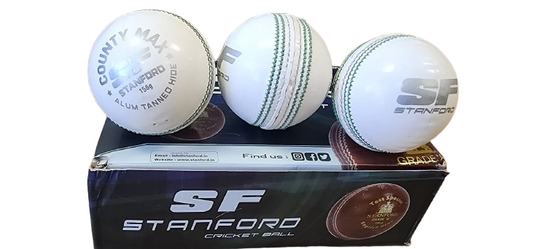 SF County Max Cricket Ball - WHITE - Senior Size (Pack of 1)