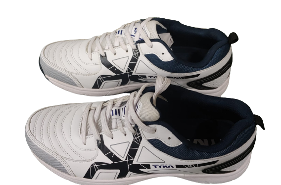 TYKA STUNNER (White & Navy) Cricket Shoes