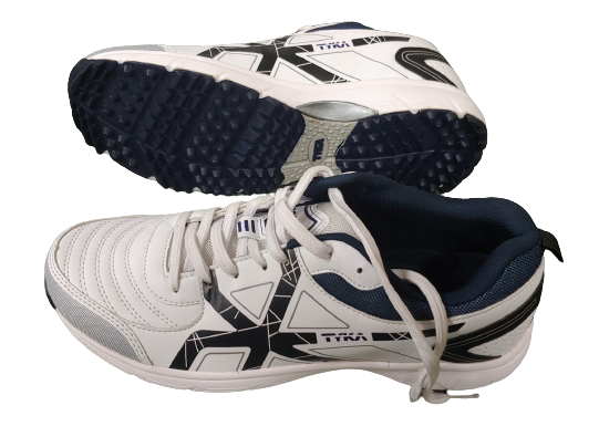 TYKA STUNNER (White & Navy) Cricket Shoes -