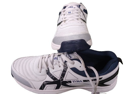 TYKA STUNNER (White & Navy) Cricket Shoes