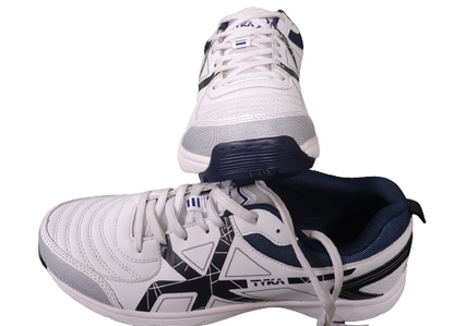 TYKA STUNNER (White & Navy) Cricket Shoes -