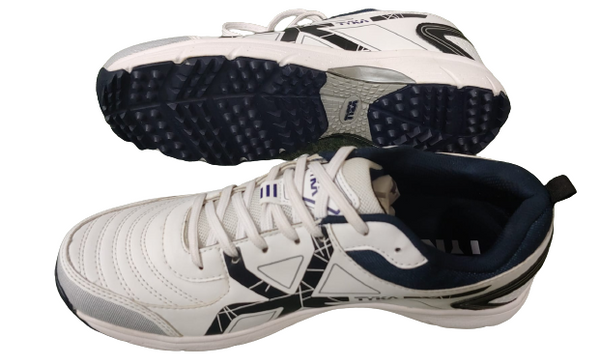 TYKA STUNNER (White & Navy) Cricket Shoes