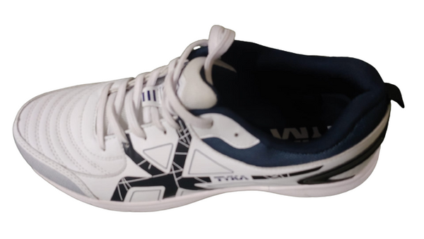 TYKA STUNNER (White & Navy) Cricket Shoes