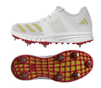 Adidas Howzat Spike JUNIOR Gold Met Cricket Shoes 2025