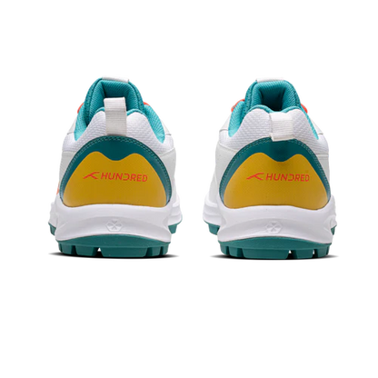 Hundred Hyper Drive Cricket Shoes (White/Lt Green/Orange)