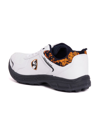 SG Savage Stud Cricket Shoes- White/Navy/Orange