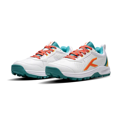 Hundred Hyper Drive Cricket Shoes (White/Lt Green/Orange)