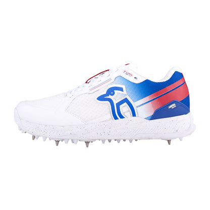 Kookaburra KC 1.0 Spike Shoes - White/Blue/Red 2024