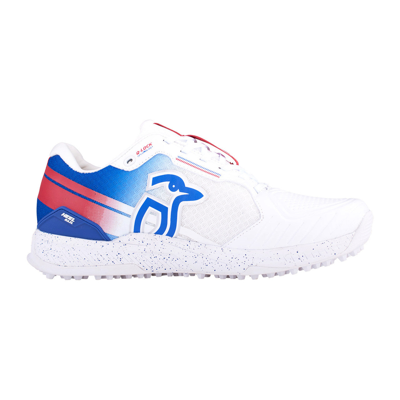 Kookaburra KC 1.0 Rubber Shoes - White/Blue/Red 2024