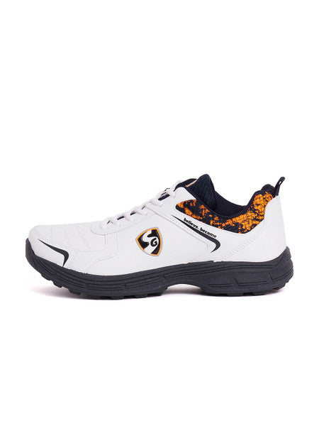 SG Savage Stud Cricket Shoes- White/Navy/Orange