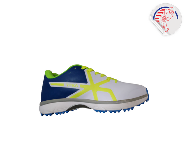 TYKA CHAMP Junior (White & Blue) Cricket Shoes -