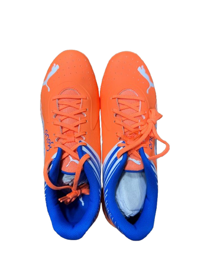 Puma 22 FH Rubber VK Cricket Shoes (NEON CITRUS WHITE BLUEMEZING)