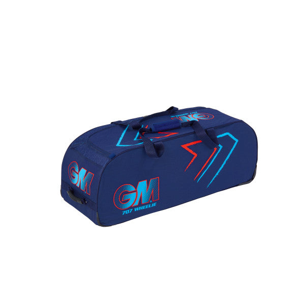 GM 707 WHEELIE CRICKET KIT BAG (BLUE/RED) 2024