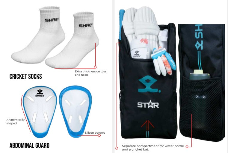 Sturdy Kits Ricket Shrey Star Full Cricket Kit (Without Helmet)