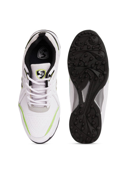 SG Scorer 5.0 Cricket Shoes- White/Black/Lime