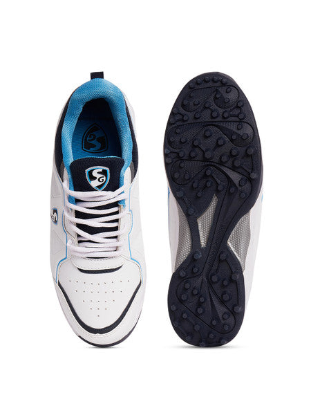 SG Club 5.0 Cricket Shoes- White/Navy/Teal