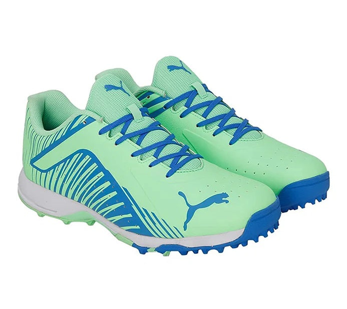 Puma 22 FH VK Rubber Cricket Shoes (BLUEMEZING ELEKTRO GREEN WHITE)