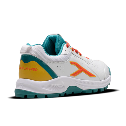 Hundred Hyper Drive Cricket Shoes (White/Lt Green/Orange)