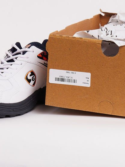 SG Savage Stud Cricket Shoes- White/Navy/Orange