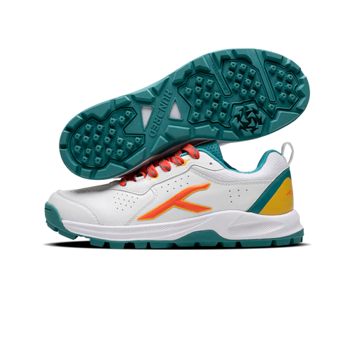 Hundred Hyper Drive Cricket Shoes (White/Lt Green/Orange)