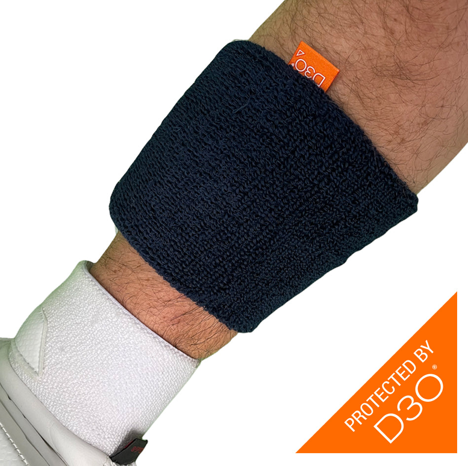 Ayrtek Hybrid Wrist Guard / Sweatband - Navy Blue