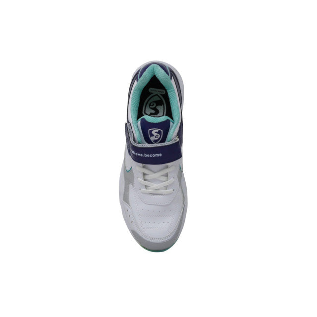 SG Armour Stud Cricket Shoes- White/Navy/Teal