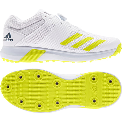 Adidas Adipower Vector MID White Yellow Cricket Shoes