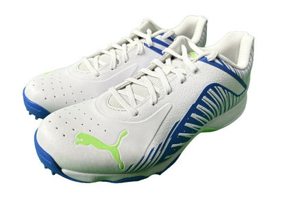 Puma 22 FH VK Rubber Cricket Shoes (White-Black-Bluemazing) 2023