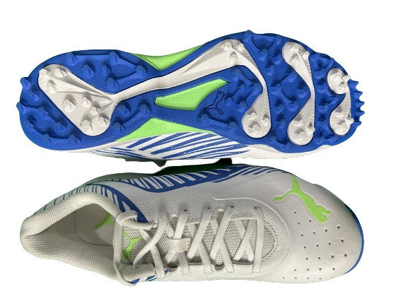 Puma 22 FH VK Rubber Cricket Shoes (White-Black-Bluemazing) 2023