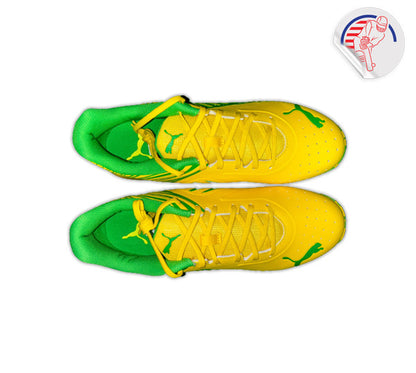 Puma 22 FH VK Rubber Cricket Shoes (Vibrant Yellow-Puma Green) 2023