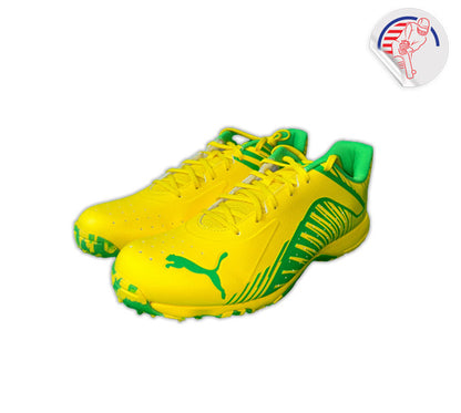 Puma 22 FH VK Rubber Cricket Shoes (Vibrant Yellow-Puma Green) 2023