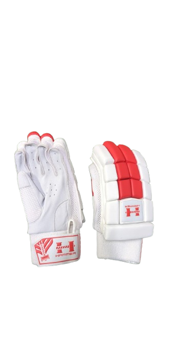 Hammer Junior Batting Gloves - White/Red