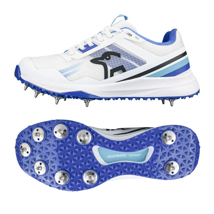 Kookaburra KC 2.0 Spike Shoes - White/Blue 2025