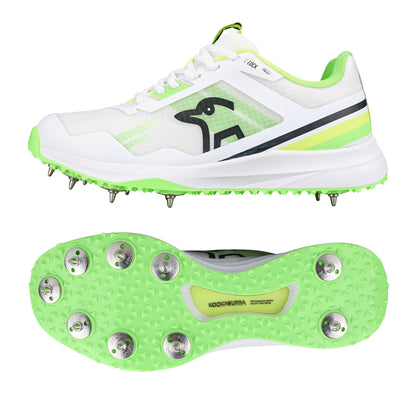 Kookaburra KC 2.0 Spike Shoes - White/Lime 2025