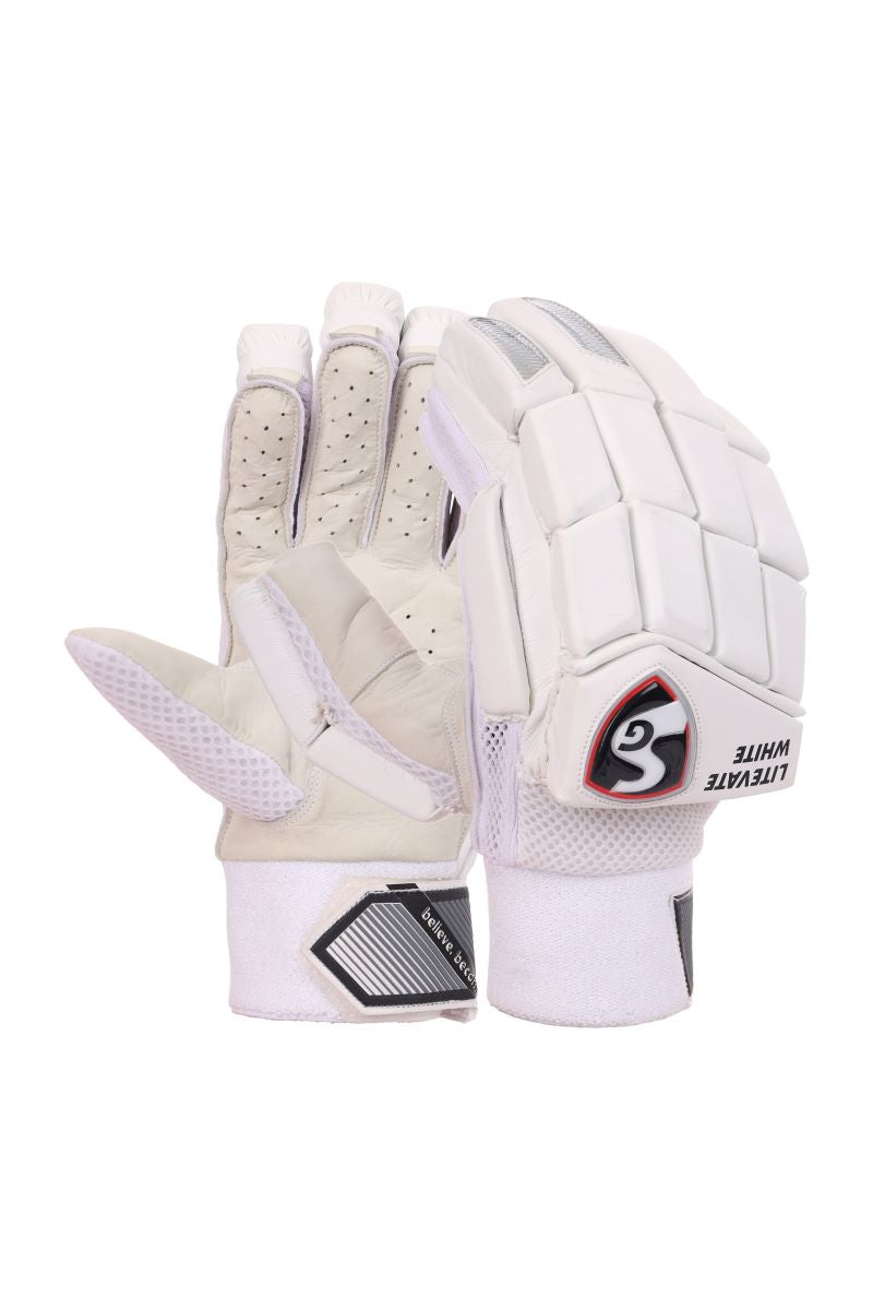 SG LITEVATE WHITE Batting Gloves 2025