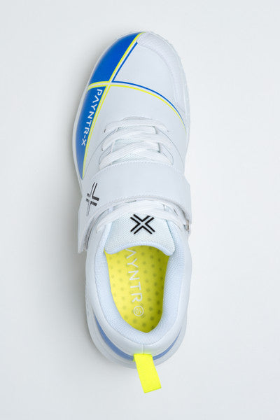 Payntr X Bowling SPIKE (White & Blue) Cricket Shoes