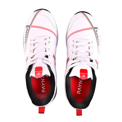 Payntr X Rubber Stud (White & Black) Cricket Shoes