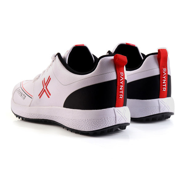 Payntr X Rubber Stud (White & Black) Cricket Shoes